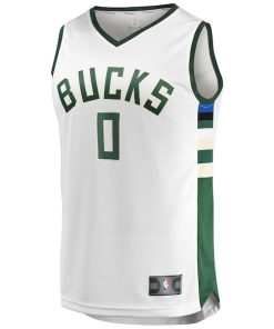 Alternative view of Damian Lillard Milwaukee Bucks  Youth Fast Break Player Jersey - Association Edition - White