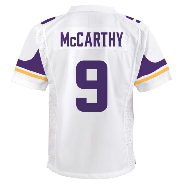 J.J. McCarthy Minnesota Vikings Nike Youth Game Jersey - White - Image 3