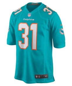 Alternative view of Raheem Mostert Miami Dolphins Nike Game Jersey - Aqua
