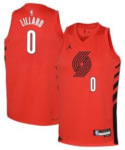 Damian Lillard Portland Trail Blazers Jordan Brand Youth Swingman Jersey - Statement Edition - Red