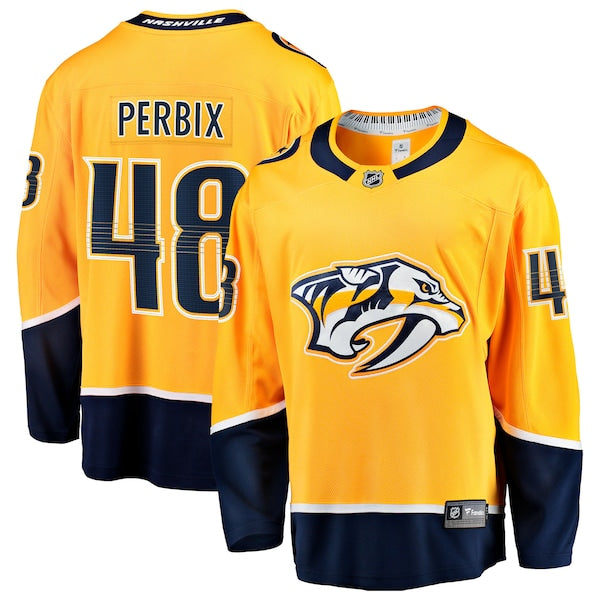 Nick Perbix Nashville Predators Home Breakaway Jersey - Gold