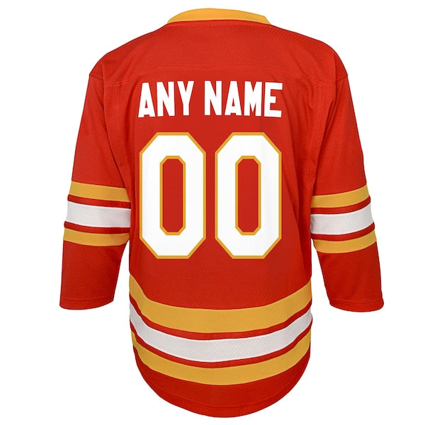 Calgary Flames Youth Home Replica Custom Jersey - Red - Image 3