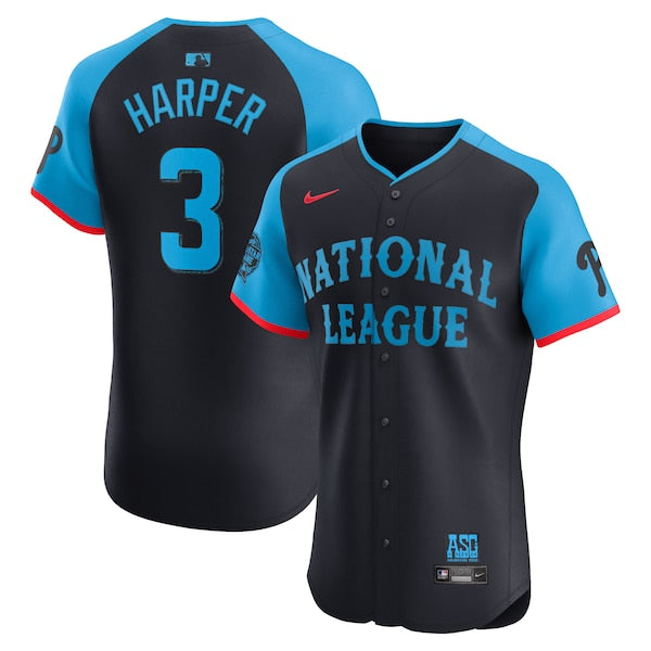 Bryce Harper National League Nike 2024 MLB All-Star Game Elite Player Jersey - Navy