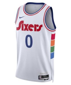 Alternative view of Tyrese Maxey Philadelphia 76ers Nike Unisex 2024/25 Swingman Player Jersey - City Edition - White