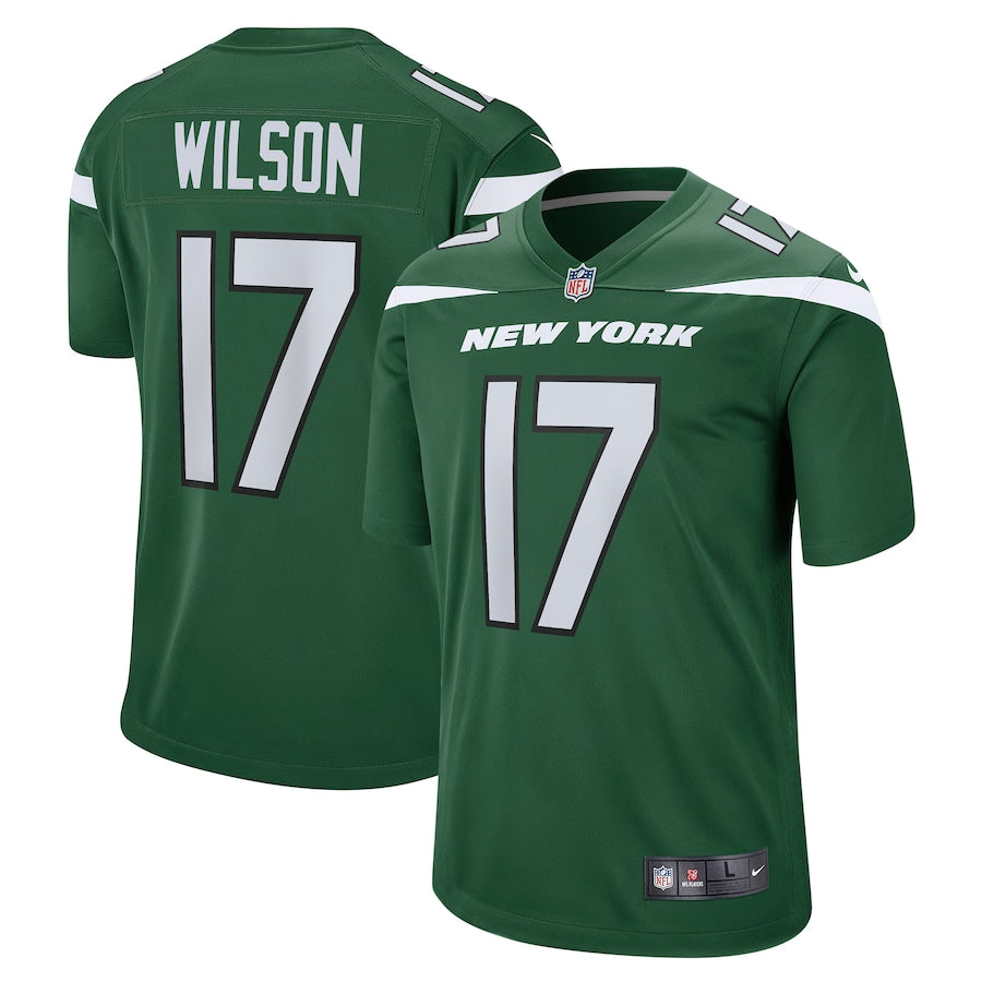 Garrett Wilson New York Jets Nike Legacy Player Game Jersey - White/Green - Image 6