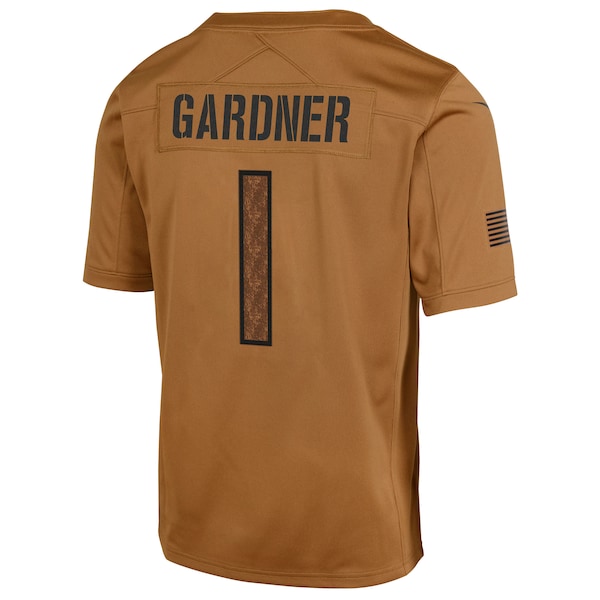 Ahmad Sauce Gardner New York Jets Nike Youth 2023 Salute To Service Limited Jersey - Brown - Image 3