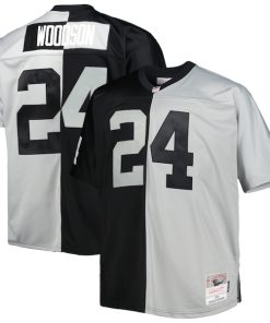 Charles Woodson Las Vegas Raiders Big & Tall Split Legacy Retired Player Replica Jersey - Black/Silver