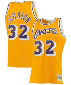 Magic Johnson Los Angeles Lakers 1984/85 Big & Tall Hardwood Classics Swingman Jersey - Gold