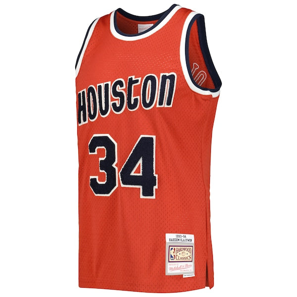 Hakeem Olajuwon Houston Rockets 1993/94 Hardwood Classics Off-Court Swingman Jersey - Red - Image 2