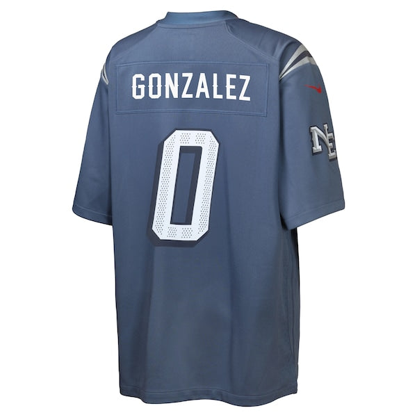 Christian Gonzalez New England Patriots Nike Youth 2025 Rivalries Collection Game Jersey - Storm Blue - Image 2