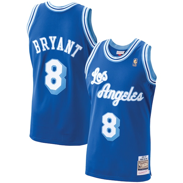 Men's Los Angeles Lakers Kobe Bryant Royal 1996-97 Hardwood Classics Authentic Player Jersey- Blue/Gold/Purple - Image 2