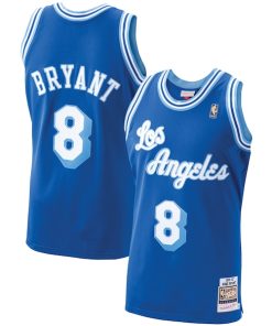 Alternative view of Men's Los Angeles Lakers Kobe Bryant Royal 1996-97 Hardwood Classics Authentic Player Jersey- Blue/Gold/Purple