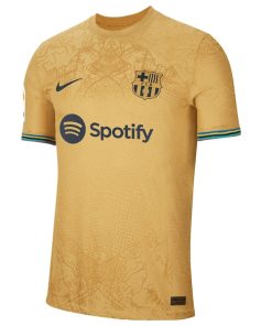Alternative view of Barcelona Nike 2022/23 Away Authentic Blank Jersey - Yellow