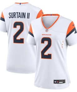 Patrick Surtain II Denver Broncos Nike Women's Game Jersey - White/Navy/Orange