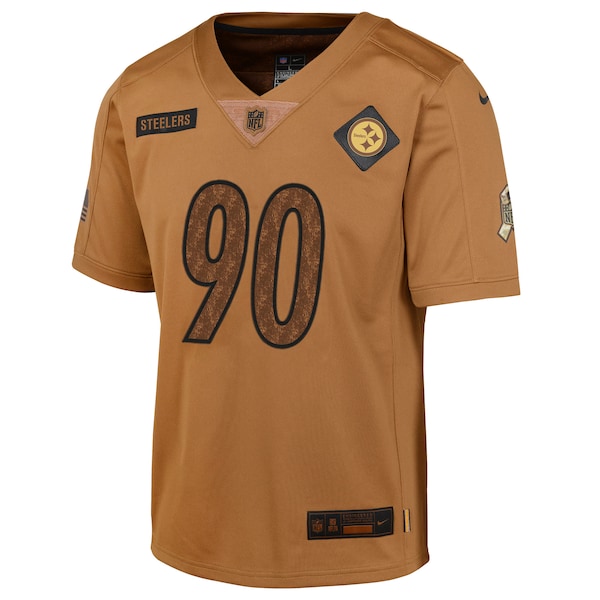 T.J. Watt Pittsburgh Steelers Nike Youth 2023 Salute To Service Limited Jersey - Brown - Image 2