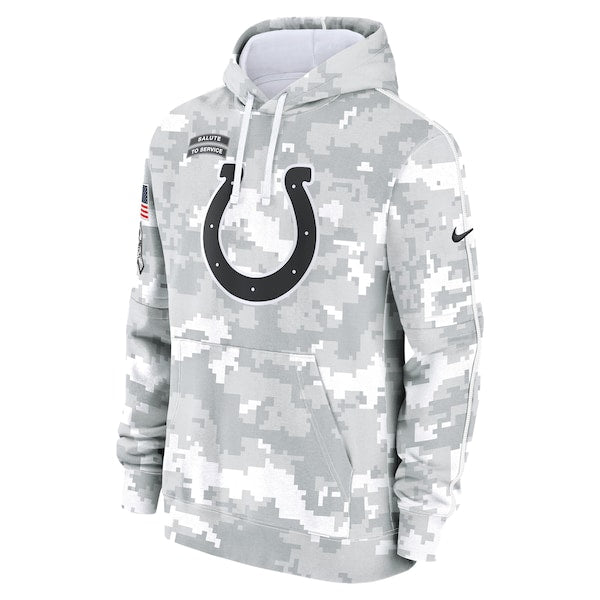 Indianapolis Colts Nike 2024 Salute to Service Club Fleece Pullover Hoodie - Arctic Camo - Image 2