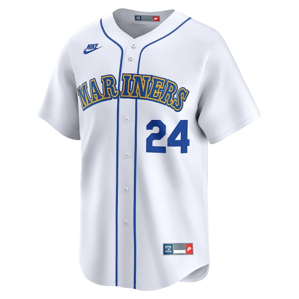 Ken Griffey Jr. Seattle Mariners Nike Throwback Cooperstown Limited Jersey - White - Image 2