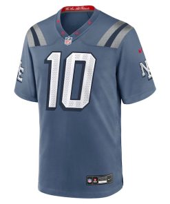 Alternative view of Drake Maye New England Patriots Nike 2025 Rivalries Collection Game Jersey - Storm Blue