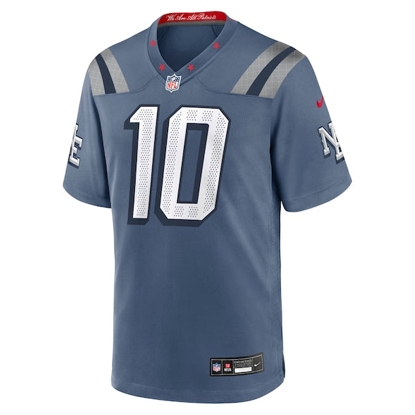 Drake Maye New England Patriots Nike 2025 Rivalries Collection Game Jersey - Storm Blue - Image 2