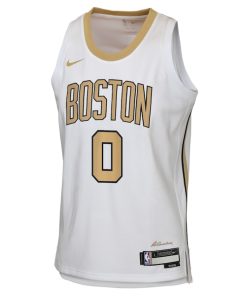 Alternative view of Jayson Tatum Boston Celtics Nike Youth 2025/26 City Edition Swingman Jersey - White