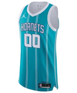 Alternative view of Charlotte Hornets Jordan Brand 2020/21 Authentic Custom Jersey Teal - Icon Edition