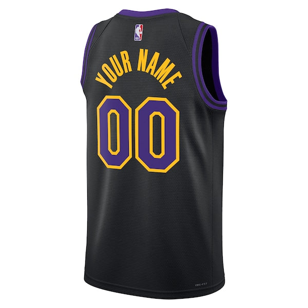 Los Angeles Lakers Nike Unisex 2023/24 Custom Swingman Jersey - Black - City Edition - Image 3