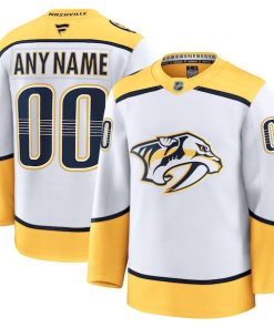 Nashville Predators  Away Premium Custom Jersey - White/Gold