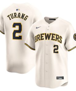 Brice Turang Milwaukee Brewers Nike Home Limited Player Jersey - Cream