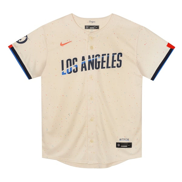 Los Angeles Dodgers Nike Preschool City Connect Jersey - Cream - Image 2