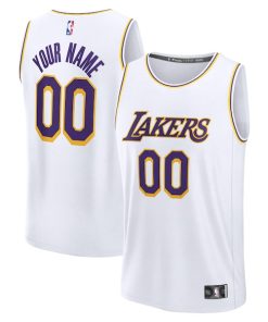 Los Angeles Lakers  Youth Fast Break Custom Replica Jersey - White  - Association Edition