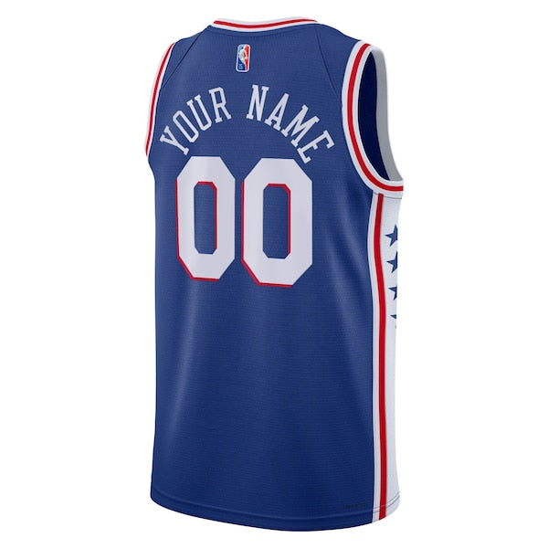 Philadelphia 76ers Nike 2021/22 Diamond Swingman Custom Jersey - Icon Edition - Royal - Image 3