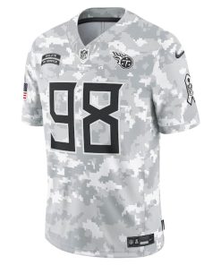 Alternative view of Jeffery Simmons Tennessee Titans Nike 2024 Salute to Service Limited Jersey - Arctic Camo
