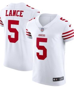 Alternative view of Trey Lance San Francisco 49ers Nike Vapor Elite Jersey - White/Scarlet