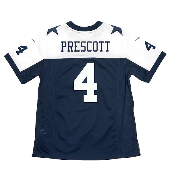 Dak Prescott Dallas Cowboys Nike Youth Throwback Game Jersey - Navy/White - Image 4