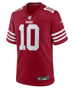 Alternative view of Mac Jones San Francisco 49ers Nike Team Game Jersey -  Scarlet