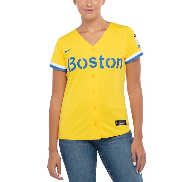 Rafael Devers Boston Red Sox Nike Women's City Connect Replica Player Jersey - Gold - Image 5