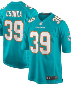 Larry Csonka Miami Dolphins Nike Game Retired Player Jersey - Aqua/White