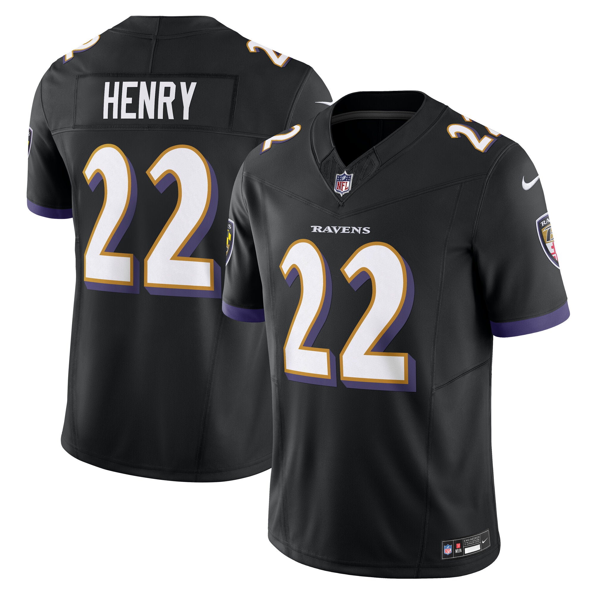 Derrick Henry Baltimore Ravens Nike Vapor F.U.S.E. Limited Jersey - Purple/Black - Image 6