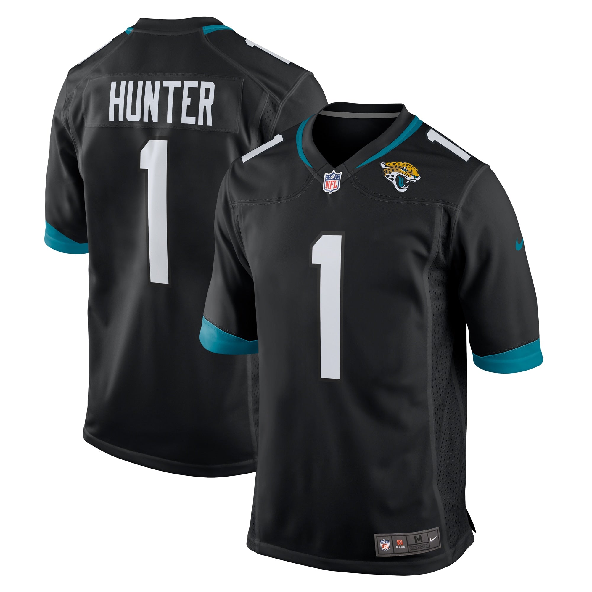 Travis Hunter Jacksonville Jaguars Nike 2025 NFL Draft First Round Pick Game Player Jersey - White/Black/Teal - Image 5