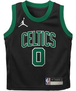 Alternative view of Jayson Tatum Boston Celtics Jordan Brand Preschool 2022/23 Replica Jersey - Statement Edition - Black