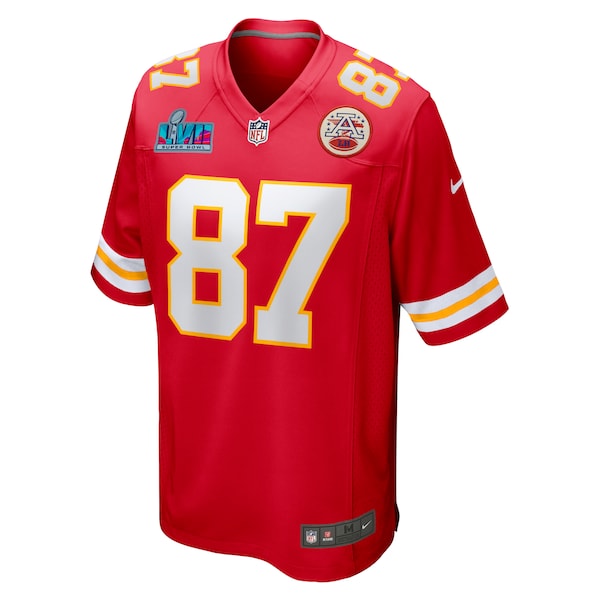 Travis Kelce Kansas City Chiefs Nike Super Bowl LVII Patch Game Jersey - Red - Image 2