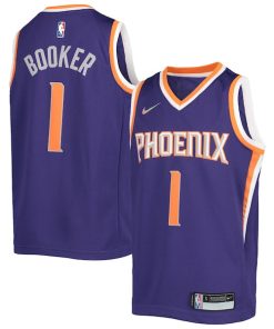Devin Booker Phoenix Suns Nike Youth 2021/22 Diamond Swingman Jersey - Icon Edition - Purple