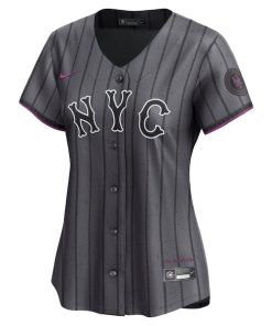 Alternative view of New York Mets Nike Women's City Connect Limited Jersey - Gray