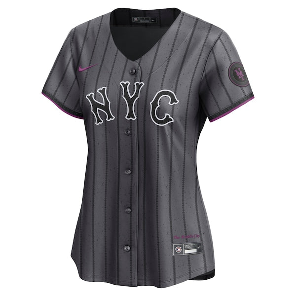 New York Mets Nike Women's City Connect Limited Jersey - Gray - Image 2