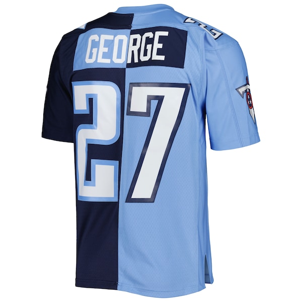 Eddie George Tennessee Titans 1999 Split Legacy Replica Jersey - Navy/Light Blue - Image 4
