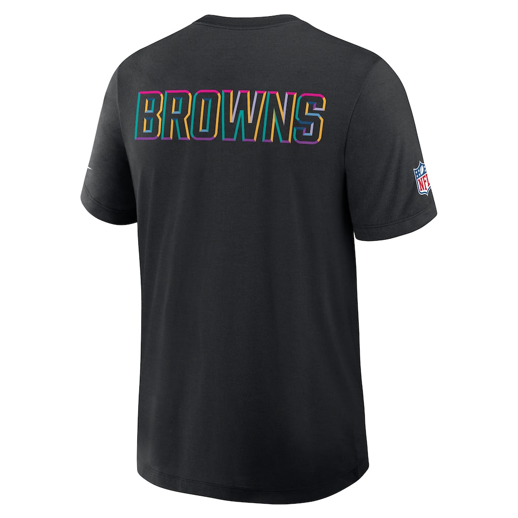Cleveland Browns Nike 2025 NFL Crucial Catch Tri-Blend Dri-FIT T-Shirt - Black - Image 3