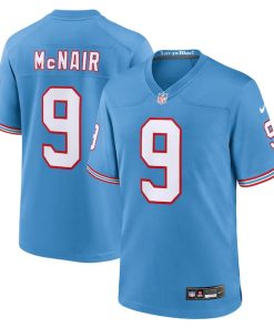 Steve McNair Tennessee Titans Nike Oilers Throwback Retired Player Game Jersey - Light Blue/Navy