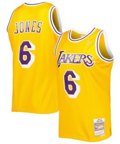 Eddie Jones Los Angeles Lakers 1996/97 Hardwood Classics Swingman Jersey - Gold