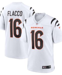 Alternative view of Joe Flacco Cincinnati Bengals Nike Game Jersey -  White/Orange