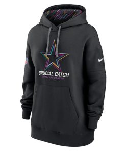 Alternative view of Dallas Cowboys Nike Women's 2024 NFL Crucial Catch Club Pullover Hoodie - Black